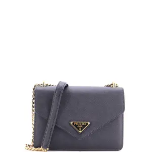 Pre-owned PRADA material Messenger Bags Envelope Flap Chain Shoulder bag Saffiano Leather Small by Rebag
