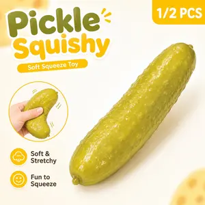 Jumbo Pickle Squíshy Toy, Pickle Squishy Stress Relief Toys, Realistic Pickle Stress Relief Toy, 11 inch, Pickle Squíshy Toys, Fruit Squeeze Sensory Fidget, Soft Texture and Funny Design, for Teens, Students, Kids, Office, Home