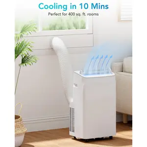12000 BTU Portable Air Conditioner, 3-In-1 AC Unit, Up to 500 Sq.Ft, Remote Control, 24H Timer, Quiet Sleep Mode, for Bedroom, Office, Home