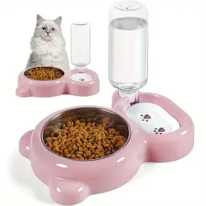 1 Set Dog Bowls,Cat Food and Water Bowl Kit with Water Dispenser and Stainless Steel Bowl for Cats and Small Dogs,Christmas Party Gifts,Hand Tools Kits
