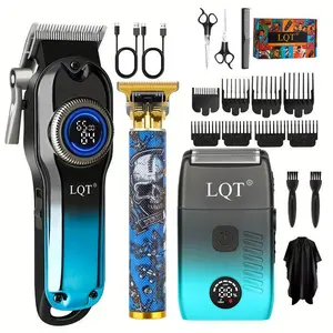 LQT Wireless Men's Electric Hair Clipper Set, Wrist-Friendly Design, Detail Trimmer,trimmers for men,clippers for men,felectric shaver,barber equipment,The best gift