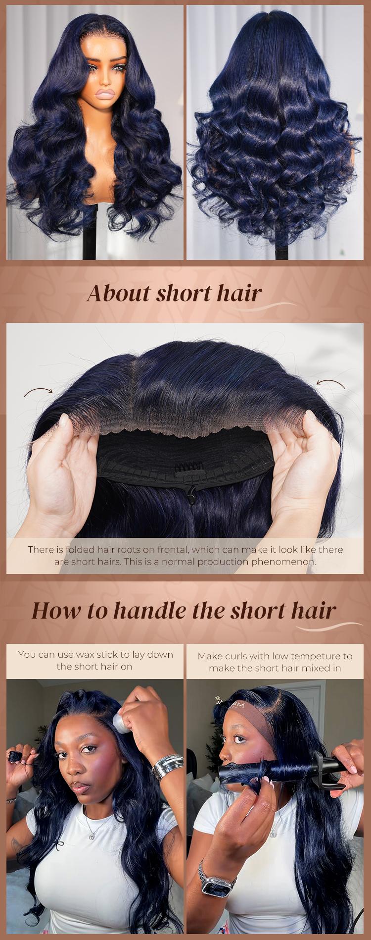 Arabella 13x6 Three-Go Midnight Blue Glueless Loose Body Wave Wig With Drawstring 100% Human Hair Ear to Ear Parting-Max Pre-everything Frontal Lace Wigs SpringStatements