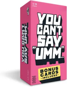 You Can't Say UMM: Fast-Paced Family Word Game for 4-10 Players with Bonus Cards, Noisy Bell, Perfect for Game Night Fun & Adult Party Games
