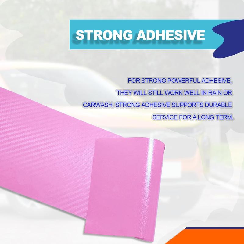 3PCS DIY Carbon Fiber Decals Emblem Kit, with Spatula and Cutter, Compatible with Chevy, Size 11.8" x 3.93" Carbon Fiber Pink