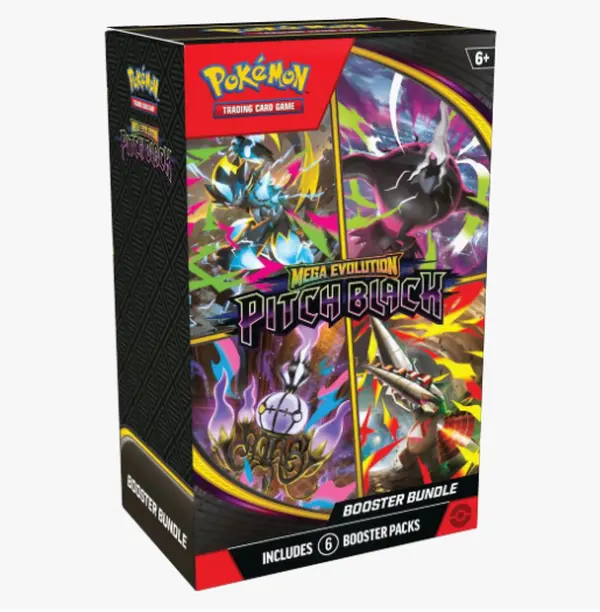 Pitch Black Booster Bundle - Collectible Booster Packs, Mega Evolution Themed, New Sealed, 6-Pack Set (Sports Trading Cards Accessory), Six Packs