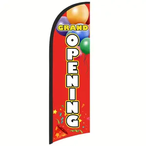 Opening Feather Flag Banner for Outdoor Advertising, 8.2FT Swooper Flag Sign, Single-Sided Polyester Business Flag for Storefronts, Shops, Restaurants, Events – Durable, Fade-Resistant, Easy to Display (Pole Not Included)