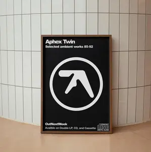 Aphex Twin music wall art print techno poster 90s rave