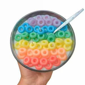 Rainbow Fruit Loops Candle Bowl
