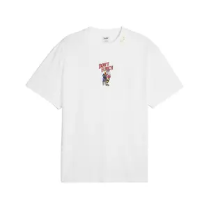 PUMA Mens The Joker Graphic Crew Neck Short Sleeve Casual Tops Casual - White
