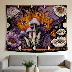 Trippy Mushroom Tapestry-Psychedelic,Mystical Style Wall Hanging,Suitable for Home Decor,Valentine's Day,Easter,St.Patrick's Day,Halloween,Christmas,and Other Festival Decorations.