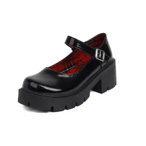 Women's Mary Janes Shoes PlatformDress Low Heel Chunky Pumps Round Toe AnkleStrap Pumps Shoes '90s retro Oxfords Non-tetheredGift