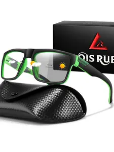 Fashion Light-Activated Color-Changing Glasses, Photochromic Sports Glasses, Includes Case + Gift Packaging, Unisex Design for Outdoor Sports, Driving, Fishing, Cycling, Running