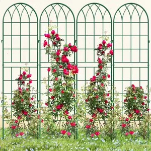MOPHOTO 4 Pack Garden Trellis for Climbing Plants, Metal Support for Climbing Plants Flowers Vegetables Cucumber, Garden Decoration Easy Installation