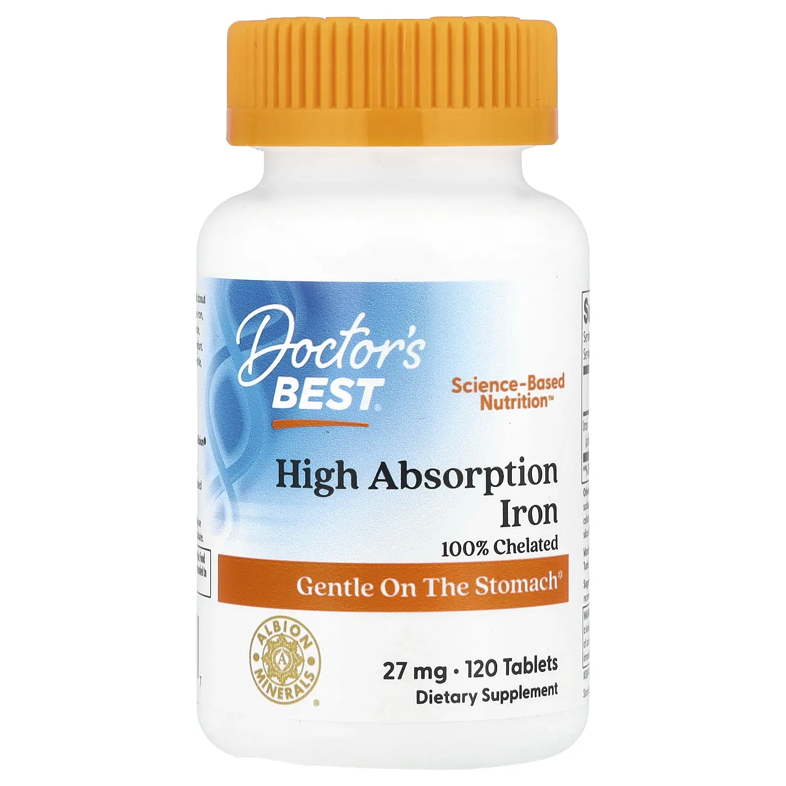 Doctor's Best High Absorption Iron, 27 mg, 120 Tablets