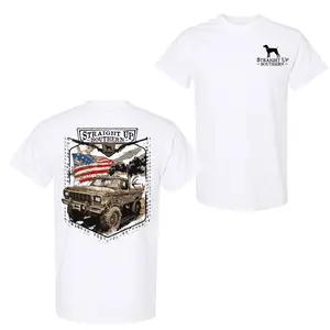 Straight Up Southern T-Shirt For Men For Women, Rugged Off-Road Truck Graphic Tee With American Flag, Unisex Cotton Top, Country Boy Clothing Gift