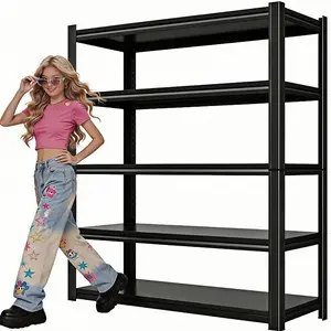 5 Tier Heavy Duty Garage Storage Rack Shelving Unit,  63" H Adjustable Metal Storage Shelves Capacity Industrial Shelf for Kitchen Pantry Warehouse Basement,3000 LBS Capacity