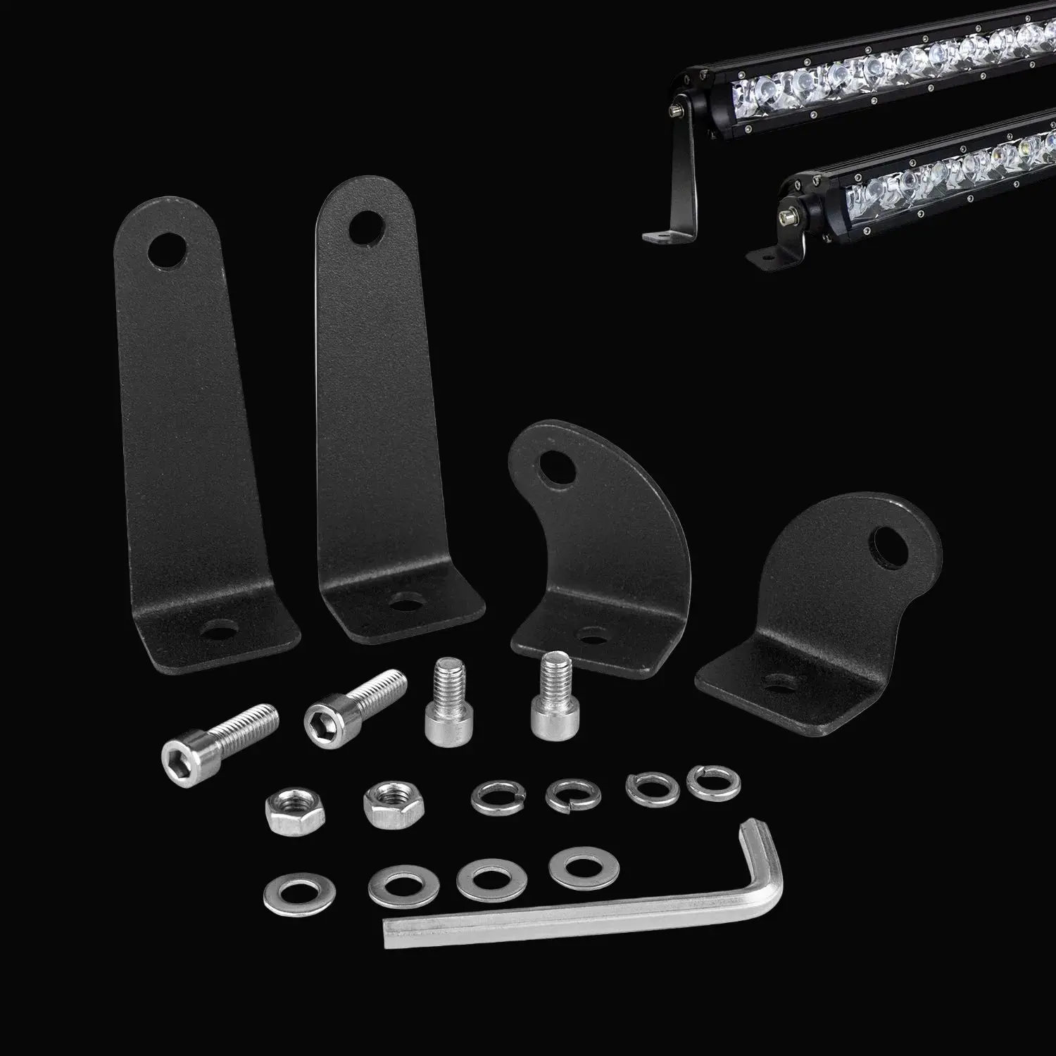 Universal Slim LED Light Bar Side Mounting Bracket Kit (Pair)