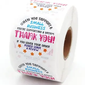 Thank You Sticker, 500pcs/roll Cute Letter Pattern Label Sticker, Self Adhesive Decorative Sticker for Gift Wrapping, Gift Decoration, Letter Label Design, Letter Stickers, Sticky Labels