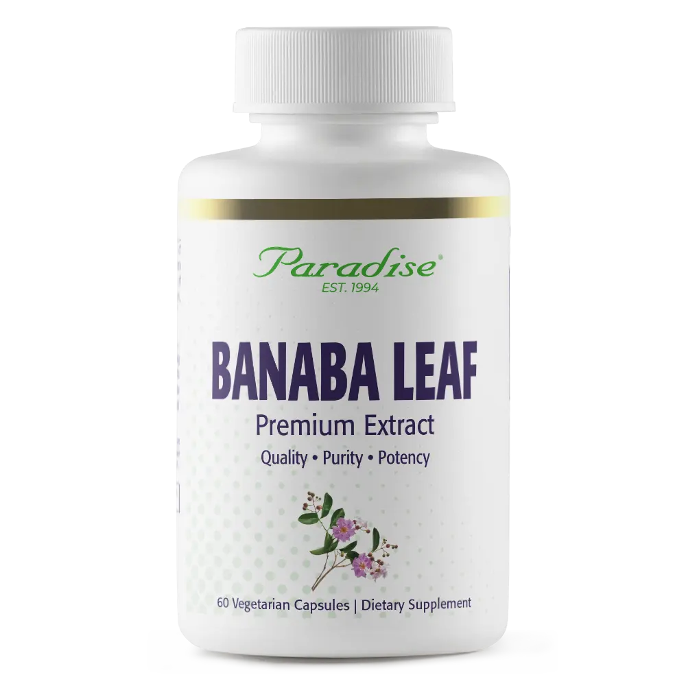 Paradise Herbs, Banaba Leaf, 12:1 Concentrated Extract, 250 mg, Vegan, Gluten-Free, Non-GMO, 60 Count