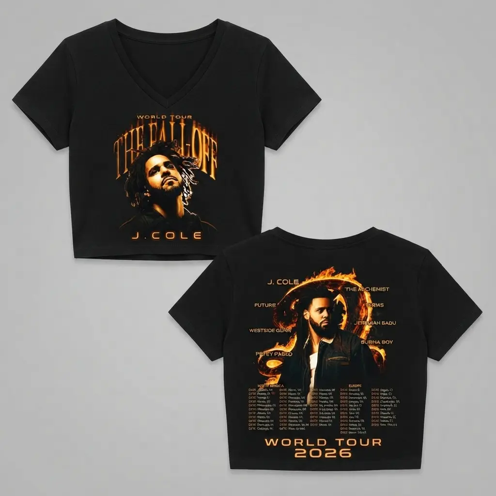 2026 JCOLE CROPTOP Jersey, Concert Outfit, Custom Name and Number Jersey - Gift For Fans