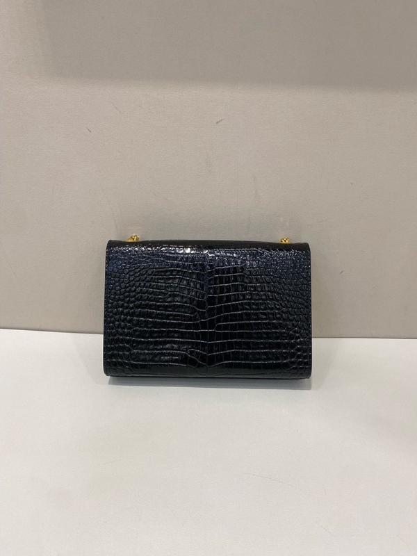 Pre-owned YSL leather Crossbody Bags Saint Laurent Kate Monogram Tassel Bag in Crocodile Embossed Leather，