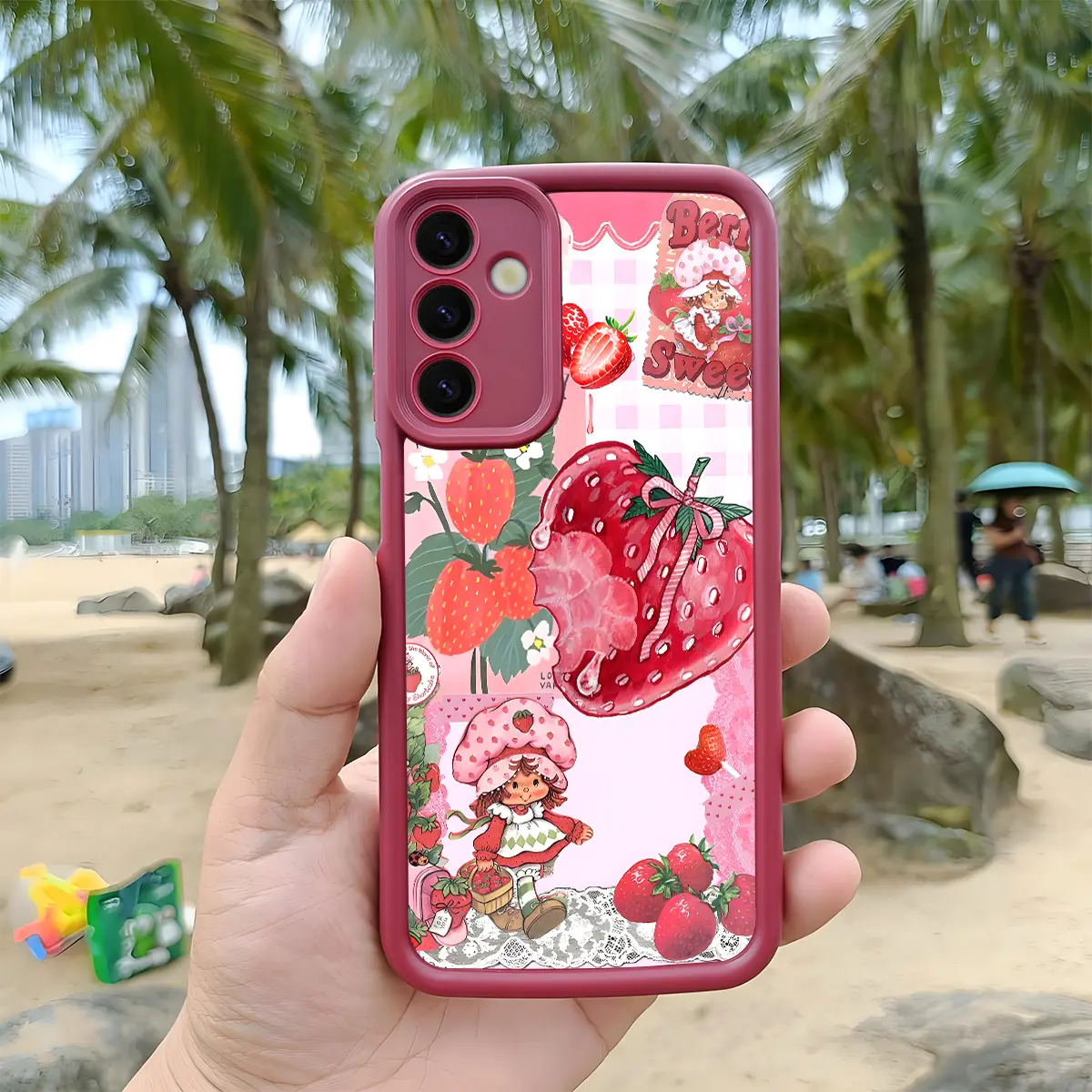 Strawberry Shortcake Soft TPU Cell Phone Case - Shockproof, Skin-Friendly, Wireless Charging-Friendly Mobile Phone Accessory with Precise Raised Edges Enhanced Camera Protection for Boys, Multi-Model Fit Galaxy S22,S23,S24,S25 Ultra,S25+, Accessories, Gal