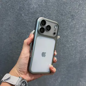 Luxury Translucent Shockproof Phone Case For iPhone 17 16 15 14 13 12 Pro Max 17Pro 16Pro Air Plating Bumper Cases Matte Back Cover