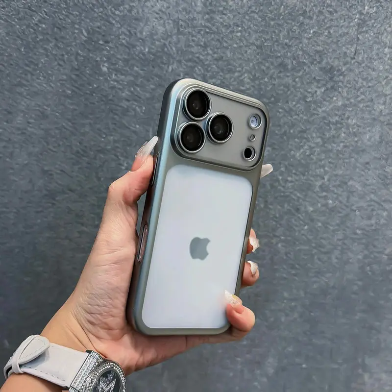 Luxury Translucent Shockproof Plastic Smartphone Case, Air-Plating Bumper, Matte Back Cover for iPhone 12-17 Pro Max Mobile Phone Casing Accessories