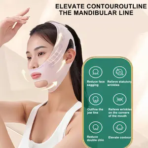 1 Piece V-Lift Face Shaping Mask - Facial Contouring & Slimming, Skin Tightening, V-Line Lift Anti-Wrinkle & Anti-Sagging, At-Home Skincare. Camping, Travel, Sleep Face Lifting Accessory. Breathable Hypoallergenic