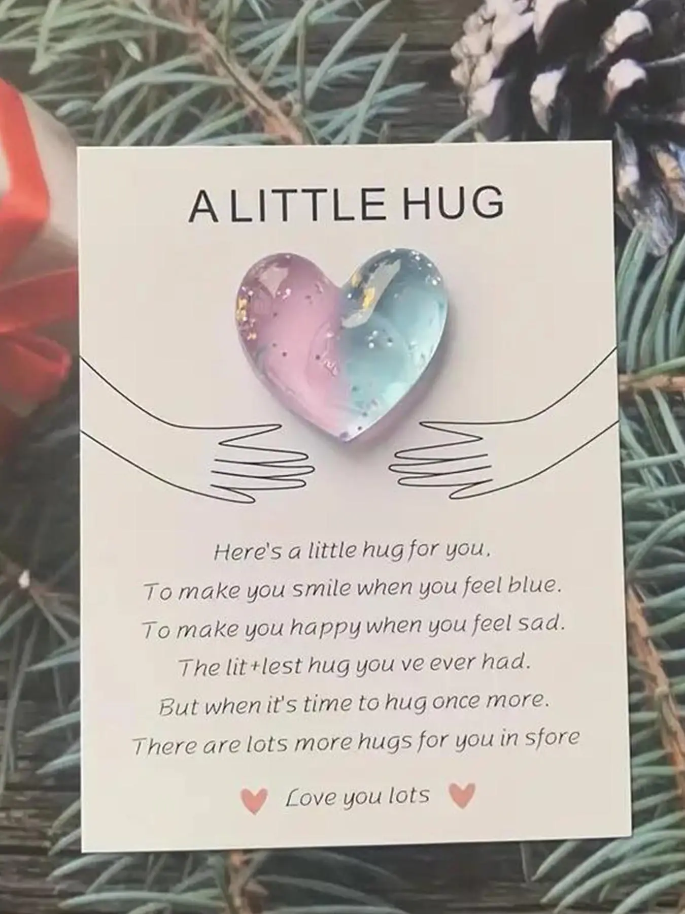Cute Heart Shaped Pocket Hug Card, Little Hug Token, Special Birthday Wedding Party Gift, Encouragement Greeting Card, Home Decor, Room Decor