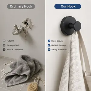 8Pcs Heavy Duty Adhesive Hooks - 15LBS Capacity Each, Waterproof, Damage-Free, Ideal for Bathroom, Kitchen Home Organization Organiser Organiser Organiser Organiser
