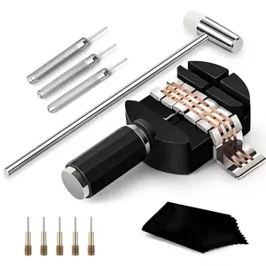 EMPTAN Watch Link Removal Kit, Professional Watch Band Adjustment Sizing Tool Set with Watch Hammer, Pin Punches, Extra Pins & Cleaning Cloth for Metal Watch Bracelet Resizing and Repair