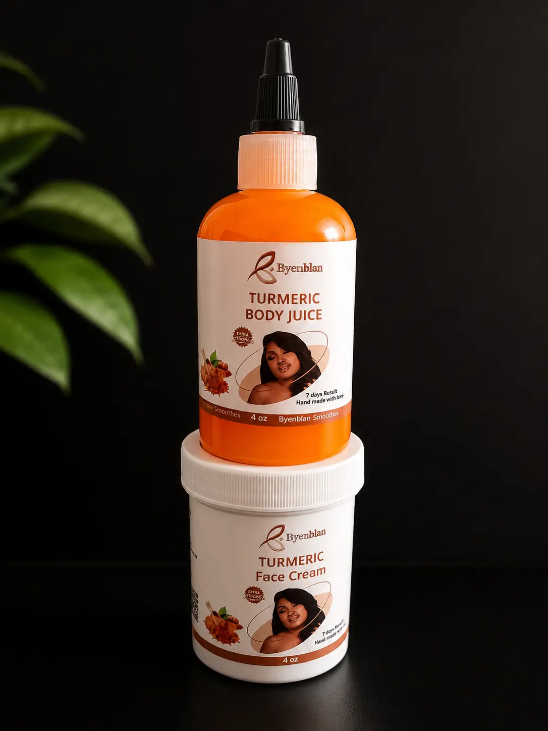 Byenblan Tumeric Face & Body Cream & Body Juice 4oz