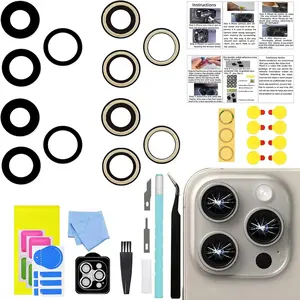 2 Sets for iPhone 15 Pro Max Camera Lens Replacement, OEM Original Camera Glass Lens with Pre-Installed Adhesive+Repair Tools