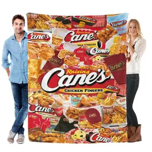 Collage Blanket Raising Cane's Design,Perfect for Sofa,Bed,Travel,and Flight Essentials, Comfortable Napping Soft Throw Blanket, Essential Home Textile,Food Themed Blanket gift teens