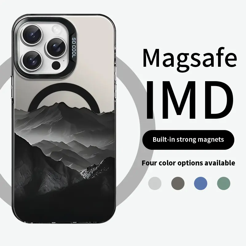 Premium Magnetic MagSafe-Ready Protective TPU Casing for iPhone 11/12/13/14/15/16-Pro/ProMax, Mountain Silhouette Design, Anti-Drop, Ultra-Thin Slim, Everyday Mobile Phone Accessory