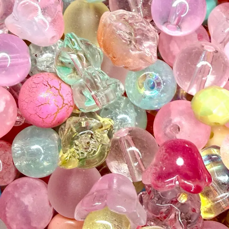 Petals and Paws | Glass Gallery | Premium Glass Bead Blend for Jewelry, Bracelets & DIY
