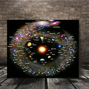 1pc Solar System & Constellations Canvas Wall Art - Educational Space Poster with Planets, Stars, Nebulae - Deep Space Decor for Living Room, Bedroom, Office - Ready-to-Hang Astronomy Painting - Perfect Gift for Astronomy Lovers & Teachers	