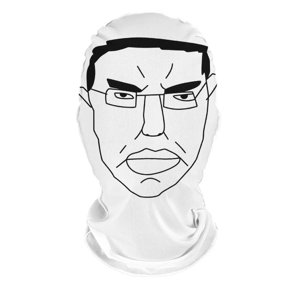 Chudjak Mesh Mask Breathable See-Through Full Face Print - Lightweight Novelty Meme Mask One Size Fits Most for Streams Conventions