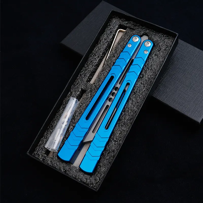 TGZUO Lightweight Bladeless Aluminum Alloy Butterfly Trainer Flip Tool - Beginner & Adult-Friendly Safe Aid with Handle, Durability and Reliability, Complete Parts Kit for Easy Training