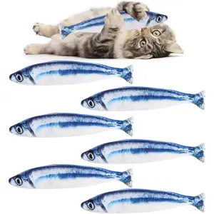 Catnip Saury Fish Toys,6pcs Cat Teething Chew Plush Toys for Pet Cat Lovers Relieve Stress Gifts Teething Chew Indoor Outdoor cozyvibes petlife