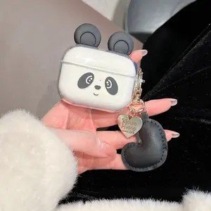 Transparent Earphone Case with Portable Hook, Apple AirPods Protection Cover, Fashion Bluetooth-compatible Headset Shell for Women, Fits AirPods 1/2/3/pro/pro2/pro3