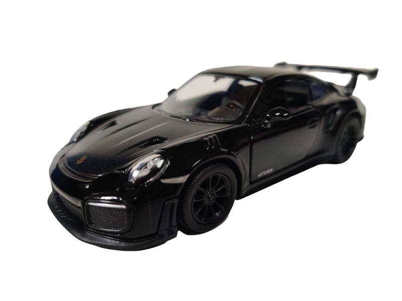 KINSMART 1:36 Scale 5" Porsche 911 GT2 RS Die Cast Metal & Plastic Black Model Car with Openable Doors & Pull Back Action