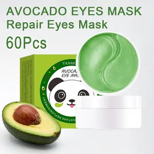 Avocado Eye Mask 60 pcs, Brightening Patches for Dark Circles and Puffiness, Moisturizing and Nourishing, Reduces Wrinkles, Relieves Fatigue, Moisturizing Eye Masks