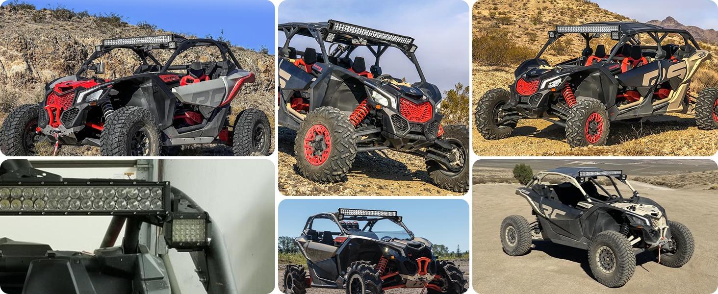Nilight Light Bar Mounting Brackets for 42-45 Inch LED Bars UTV Roof Upper Windshield Compatible with Can-am Maverick X3 MAX All Models 2017 2018 2019 2020 2021 2022 2023 2024