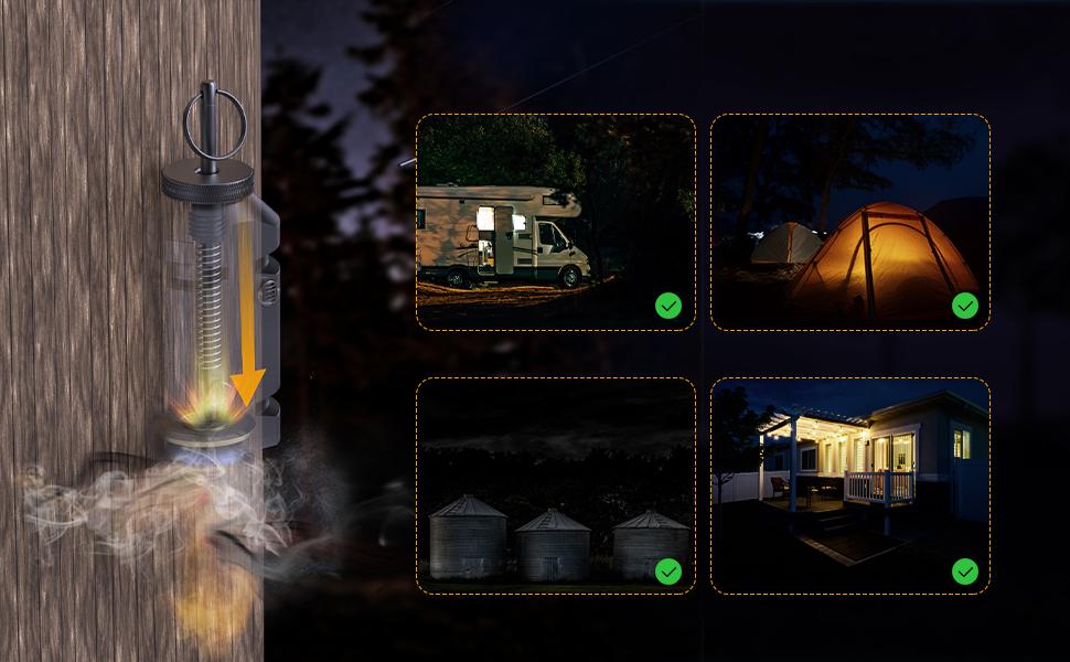 Trip Alarm, Perimeter Trip Alarm, 12 Gauge Camping Trip Wire Alarm Device, Early Warning Security System for Camping and Property Safety/Bear Deterrent,Camping Safety Trip Alarm（Adapter Not Included