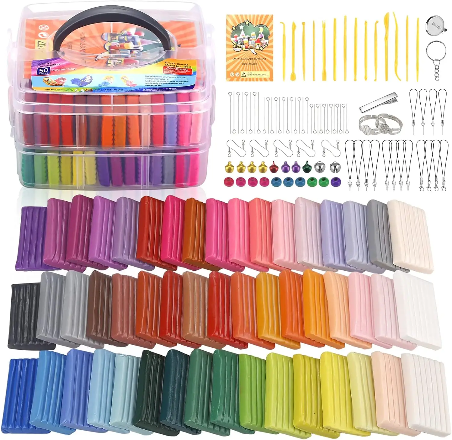 Polymer Clay Kit, Creative Moldable Clay for Kids DIY Starter Kits, Oven Baked Model Clay, Non-Sticky with Sculpting Tools, Craft Supplies Unique Gift