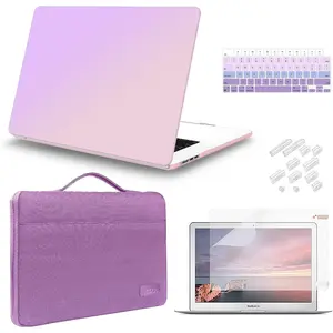 iCasso for 15 inch Case 2024 2023 Release M3 A3114 M2 A2941, Hard Shell Case  Carrying Laptop Sleeve Bag  Screen Protector  Keyboard Cover for Mac 15.3'', Gradient Purple