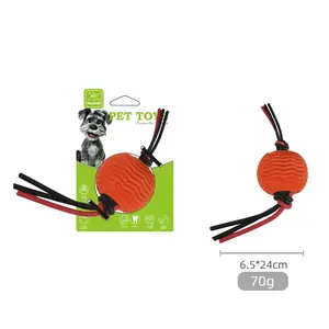 Interactive Rope Ball Dog Toy - Durable Rubber Tug Toy with TPR Ball for Aggressive Chewers, Dental Cleaning & Teething, Non-Toxic, Boredom Relief, Suitable for Small Medium Dogs