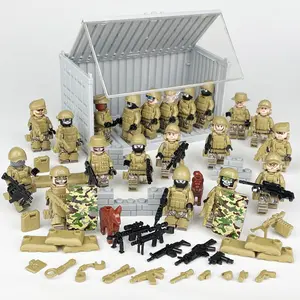 Creative Container Unit Building Block Set, Mini Bricks Police Minifigures Kit, Tactical Team Play Set in Bag, Kids Toy Gift